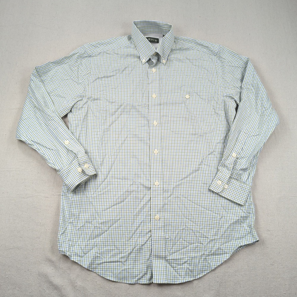 Orvis Shirt Mens Medium Plaid Check Vented Fishing‎ Outdoor